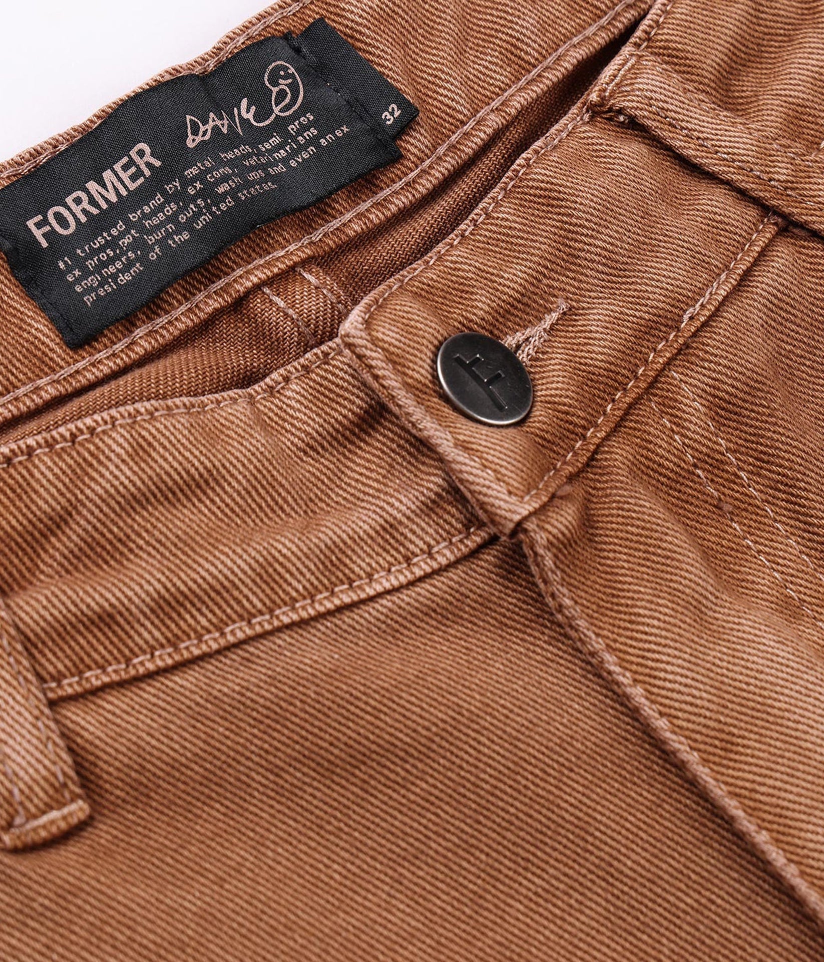 FORMER REYNOLDS 21" OVERDYE DENIM WALKSHORT WASHED BROWN