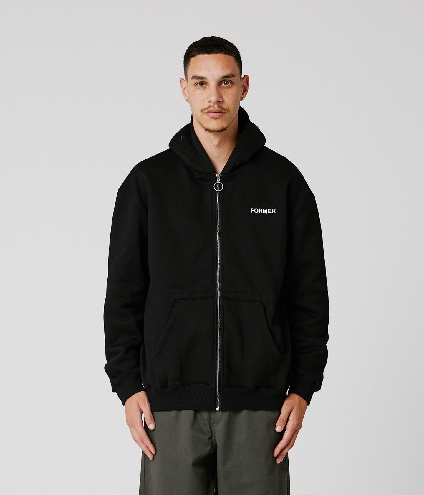 FORMER CLIPPINGZ FZ ZIP HOOD BLACK