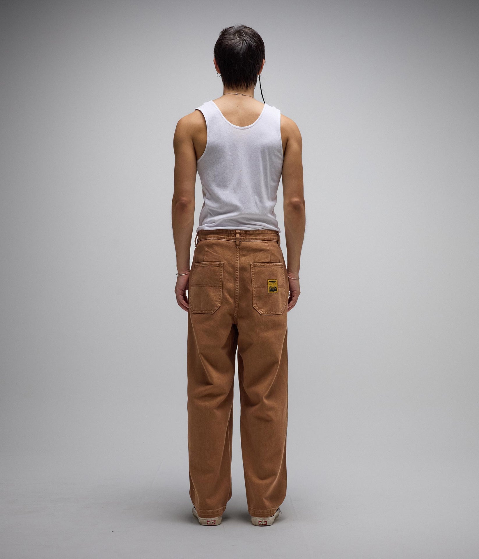 FORMER REYNOLDS OVERDYE DENIM PANT WASHED BROWN