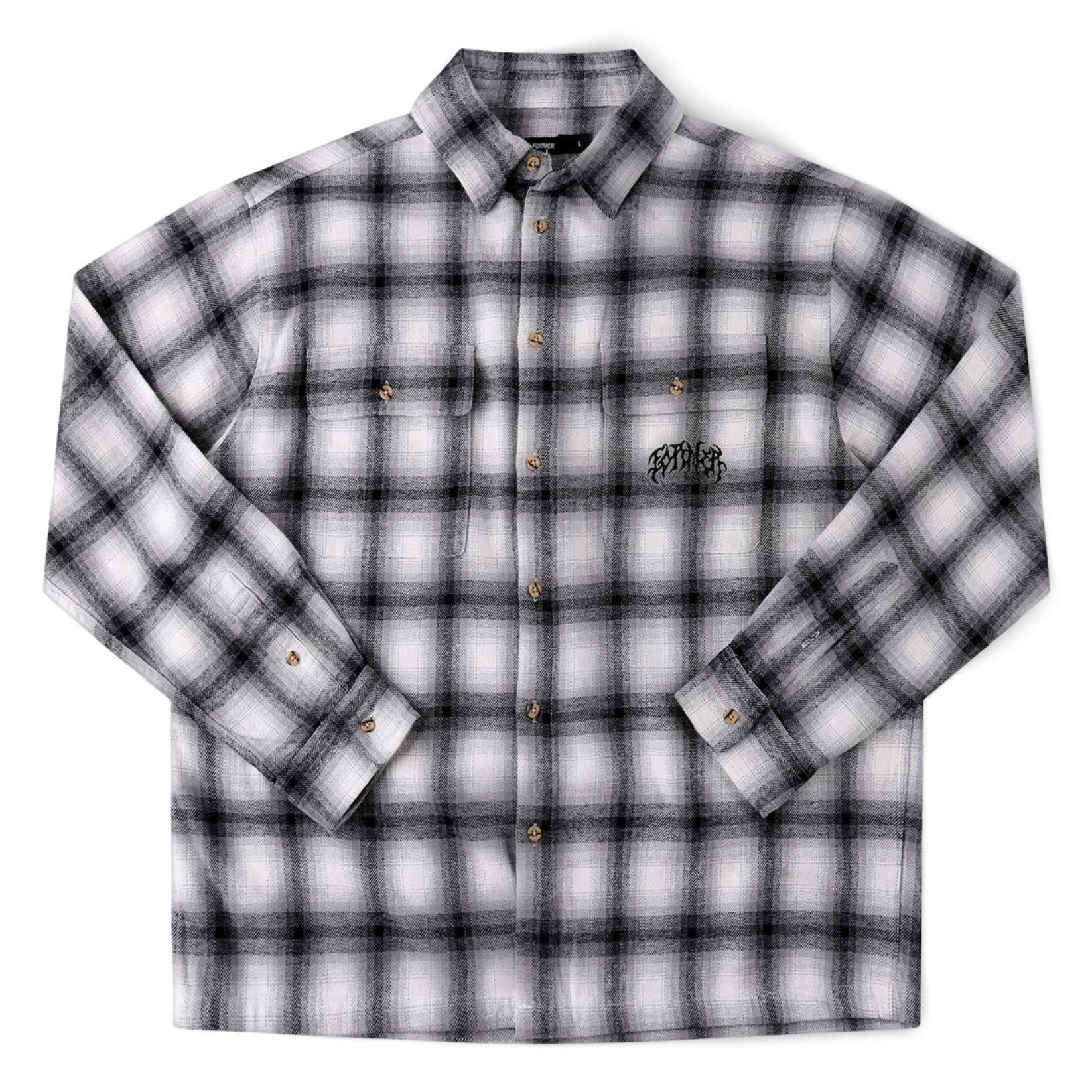 FORMER VIVIAN CHECK LONGSLEEVE FLANNEL SHIRT GREY