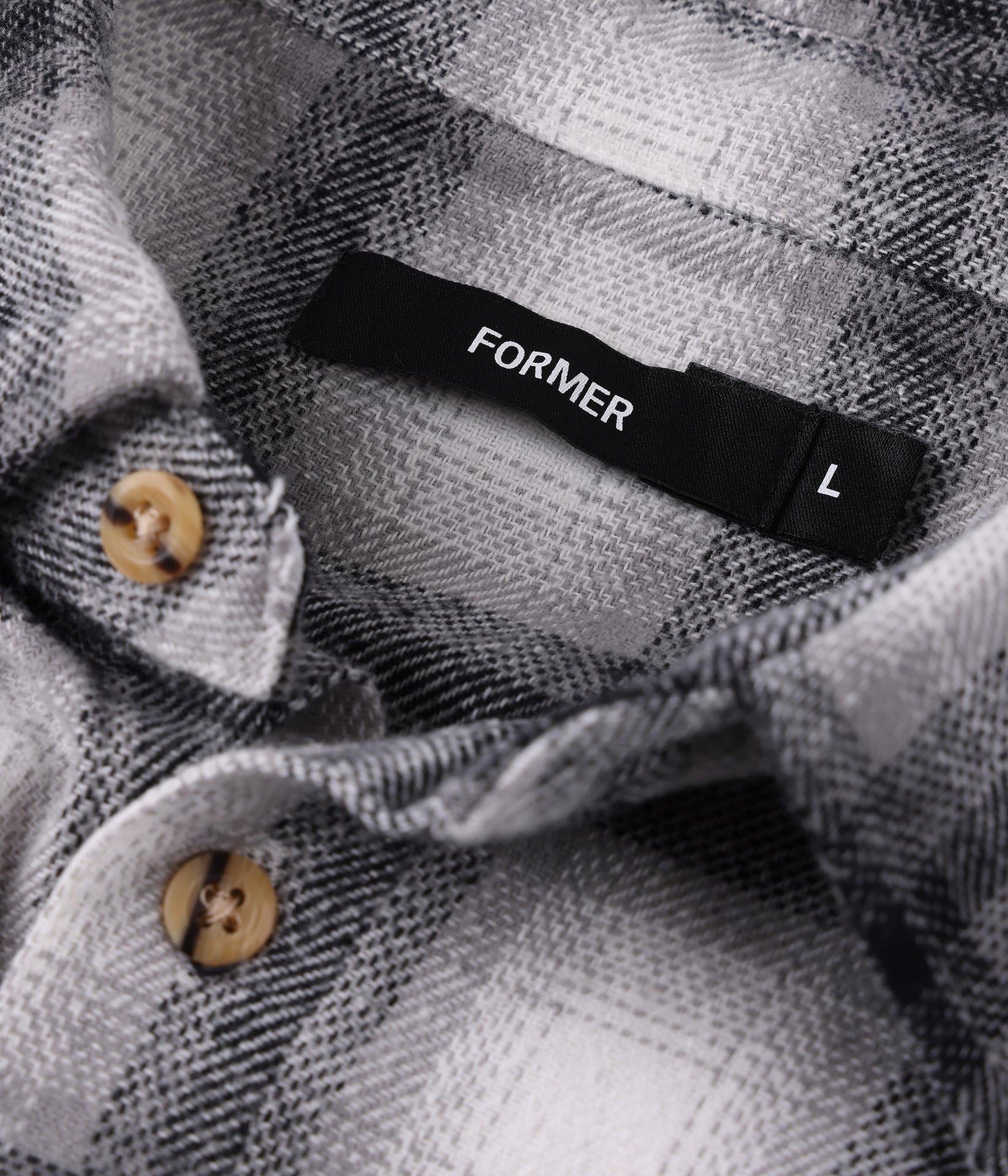 FORMER VIVIAN CHECK LONGSLEEVE FLANNEL SHIRT GREY