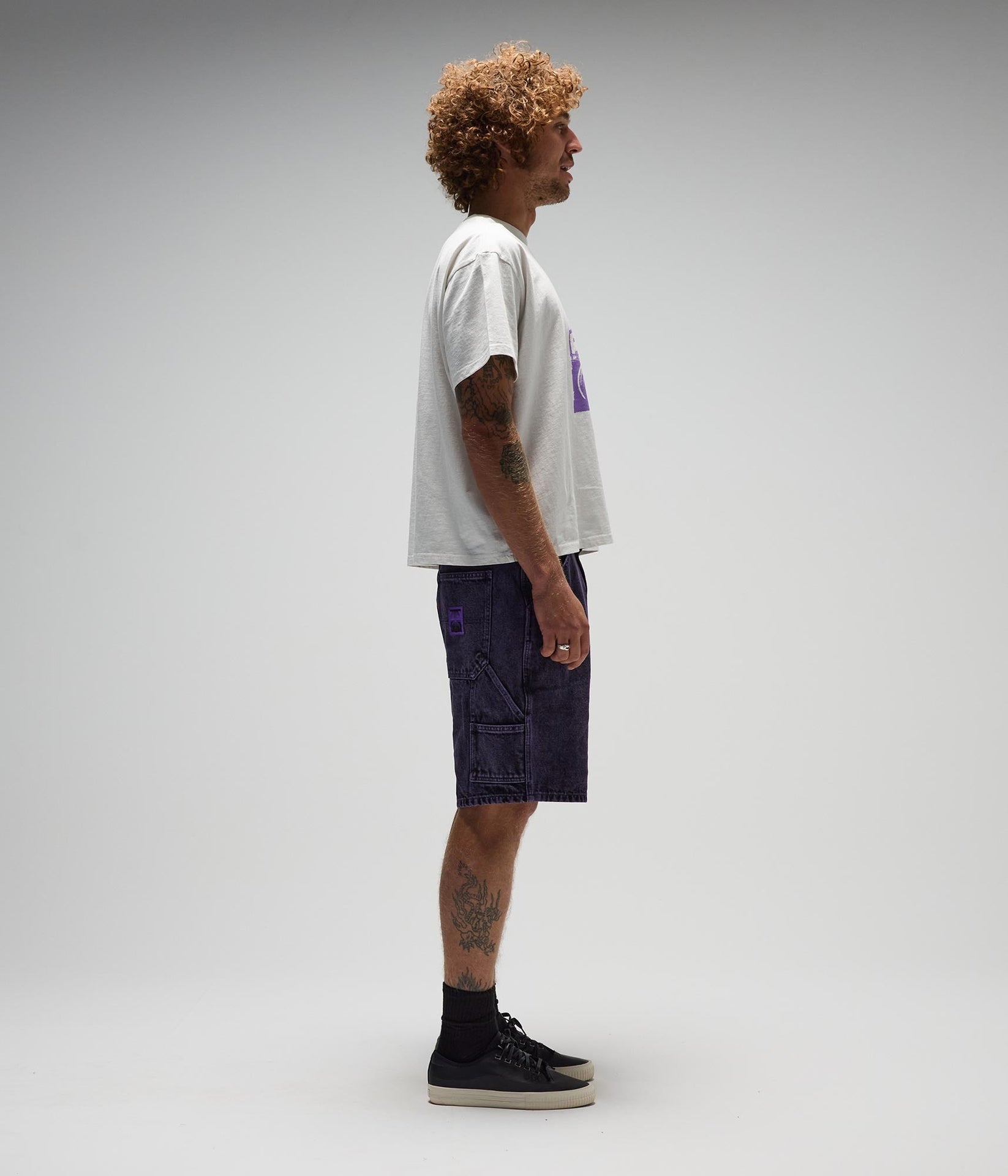 FORMER DISTEND DENIM WALKSHORTS WASHED PURPLE