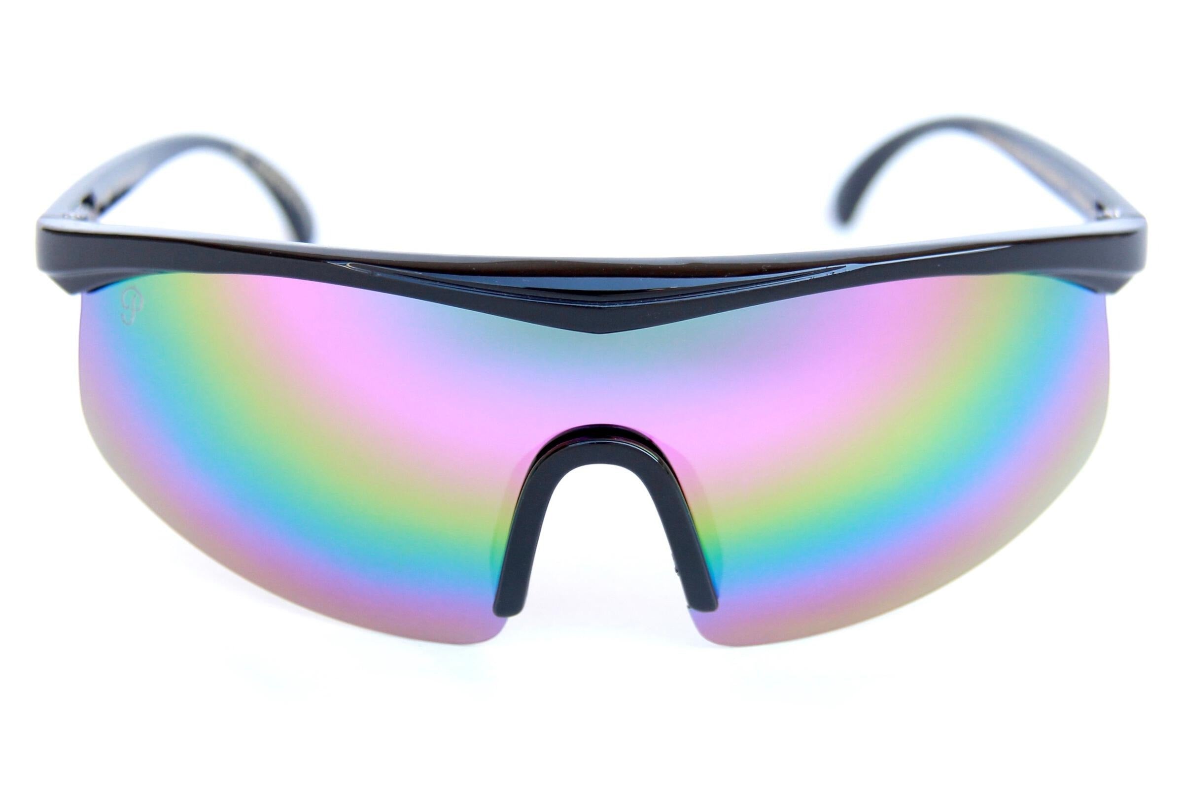 HAPPY HOUR SUNGLASSES FIREBIRDS GLOSS BLACK RAINBOW MIRROR POLARIZED The Drive Skateboard Shop