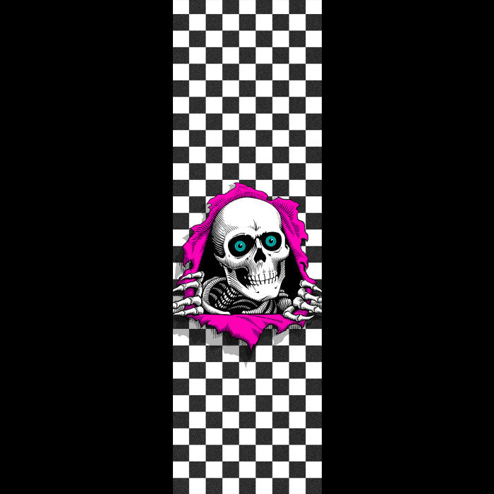 POWELL-PERALTA RIPPER CHECKER GRIP SHEET WHITE/BLACK (9")