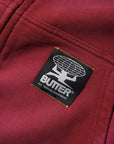 BUTTER Garage zip-through hood sweater in faded burgundy washed fabric