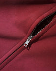Butter Garage zip-thru hood faded burgundy sweater front view