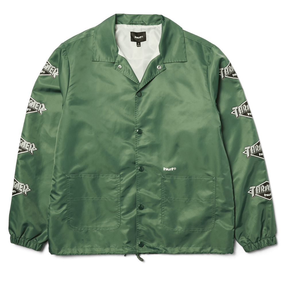 HUF X THRASHER LOGO JACKET FOREST GREEN