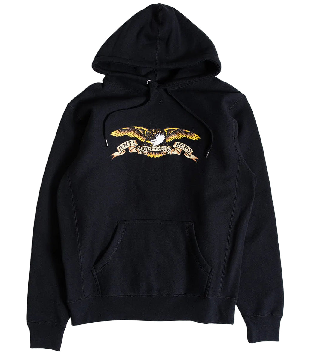 ANTIHERO EAGLE PREMIUM HEAVYWEIGHT HOOD BLACK W MULTI PRINT