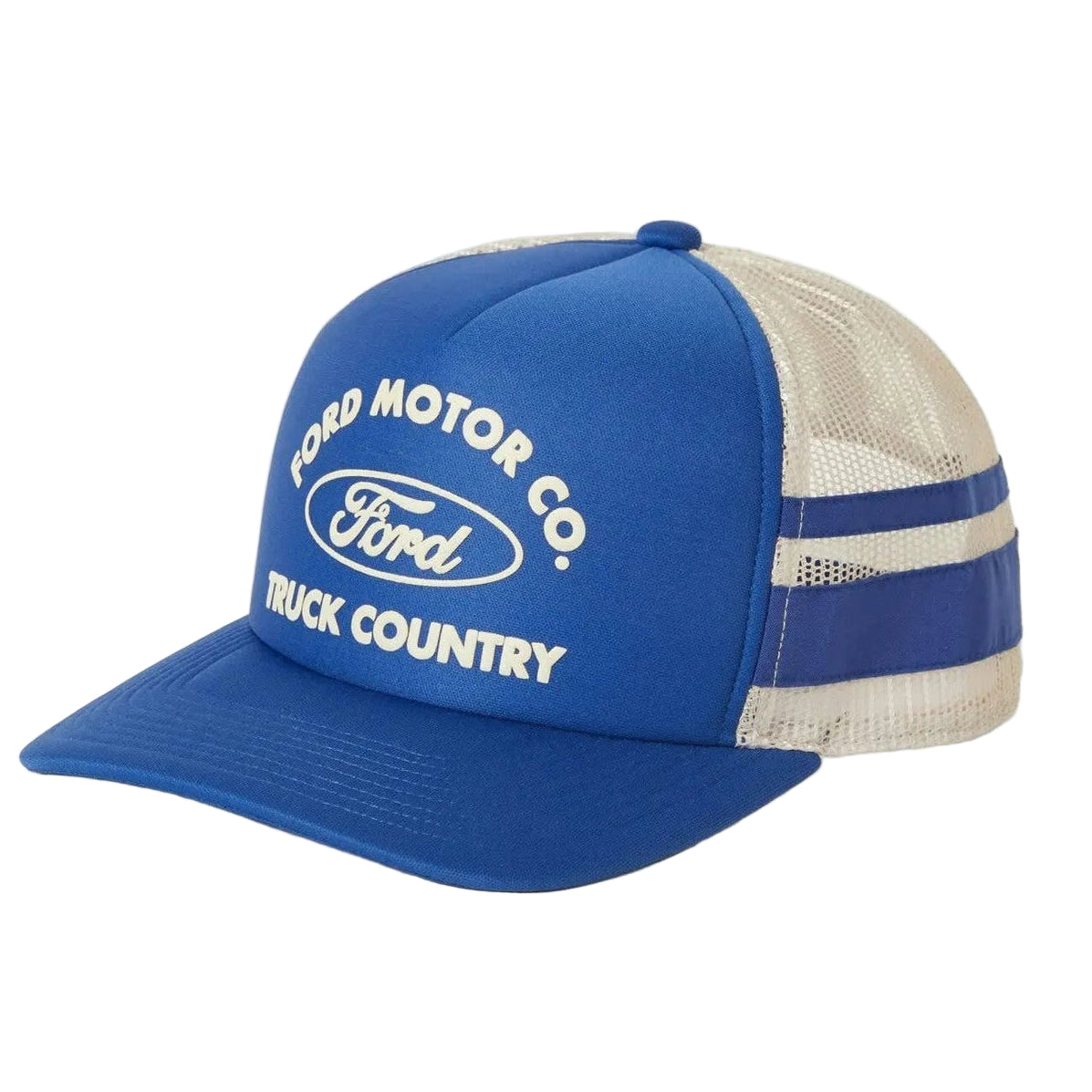 BRIXTON X FORD BUILT TOUGH MP TRUCKER HAT FORD BLUE/WIMBLEDON WHITE