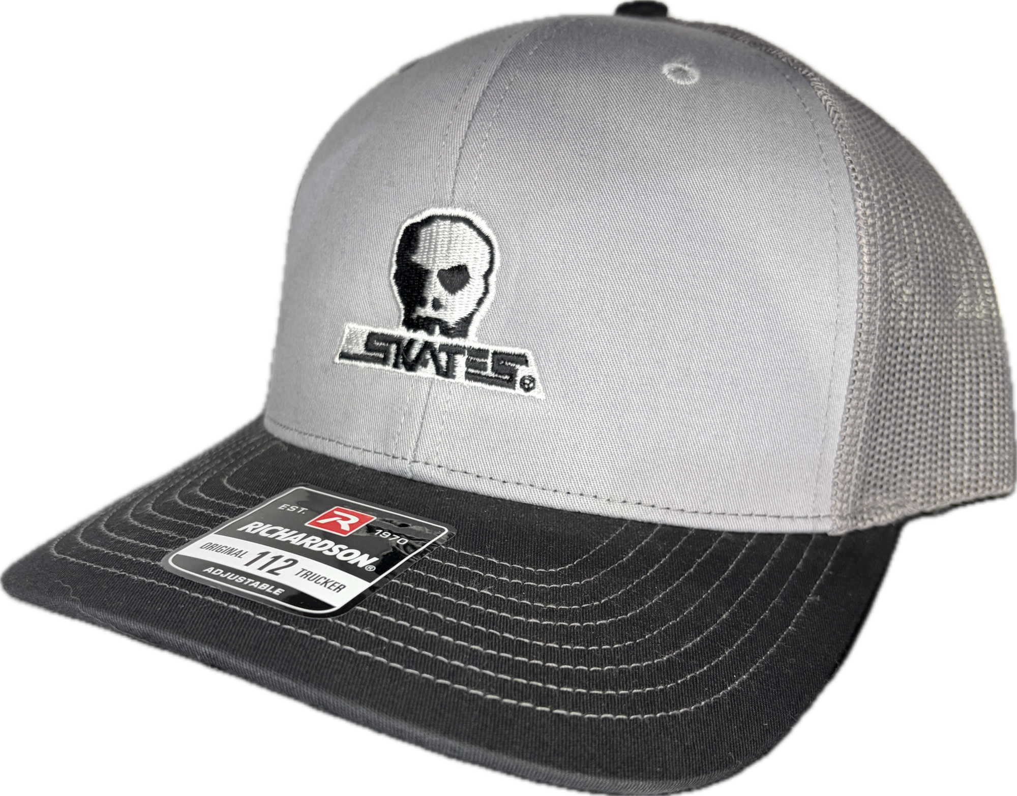 SKULL SKATES LOGO CURVED BRIM MESH SNAPBACK GREY/GREY/BLACK
