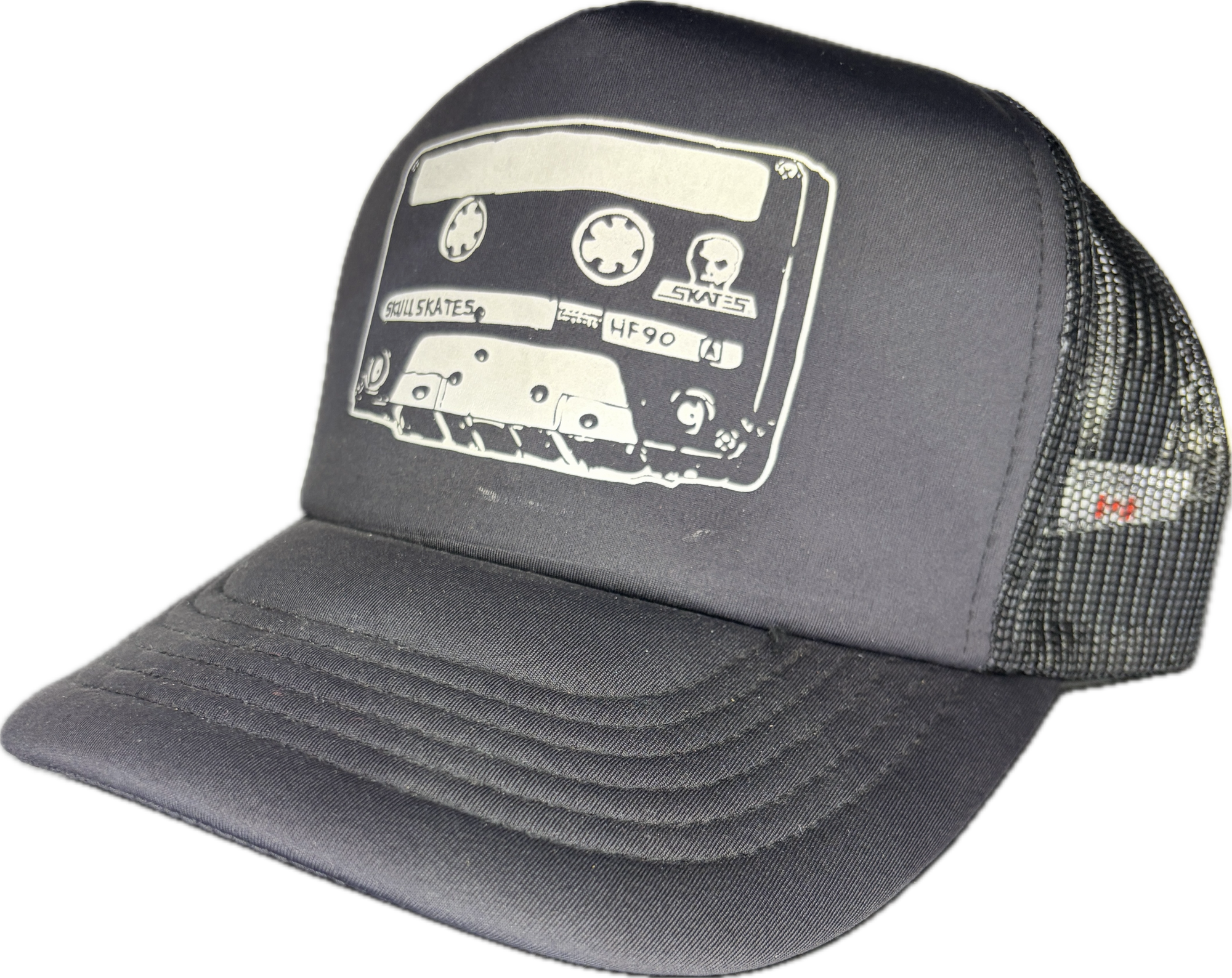 SKULL SKATES CASSETTE FOAM MESH SNAPBACK BLACK