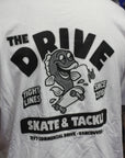 THE DRIVE SKATE & TACKLE T-SHIRT WHITE/BLACK - The Drive Skateshop