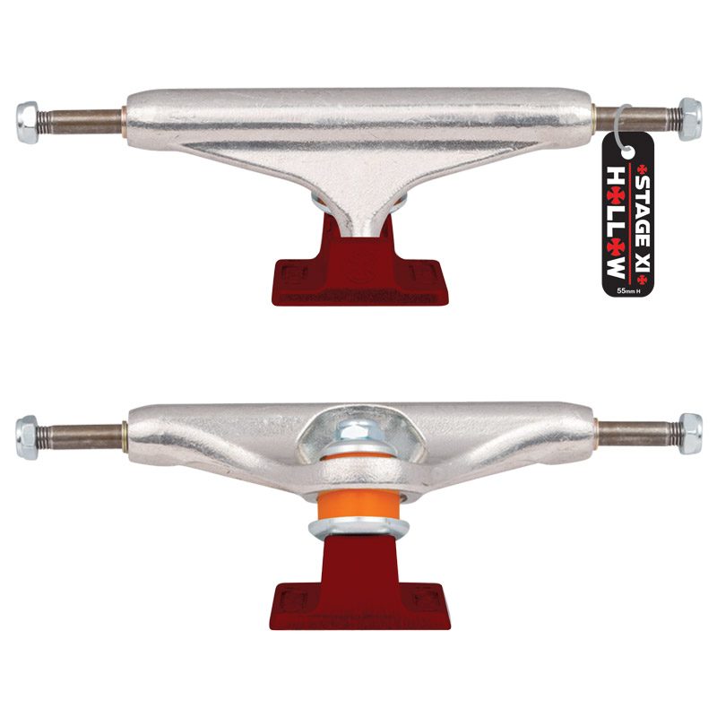 INDEPENDENT TRUCKS HOLLOWS STG 11 SILVER ANODIZED RED