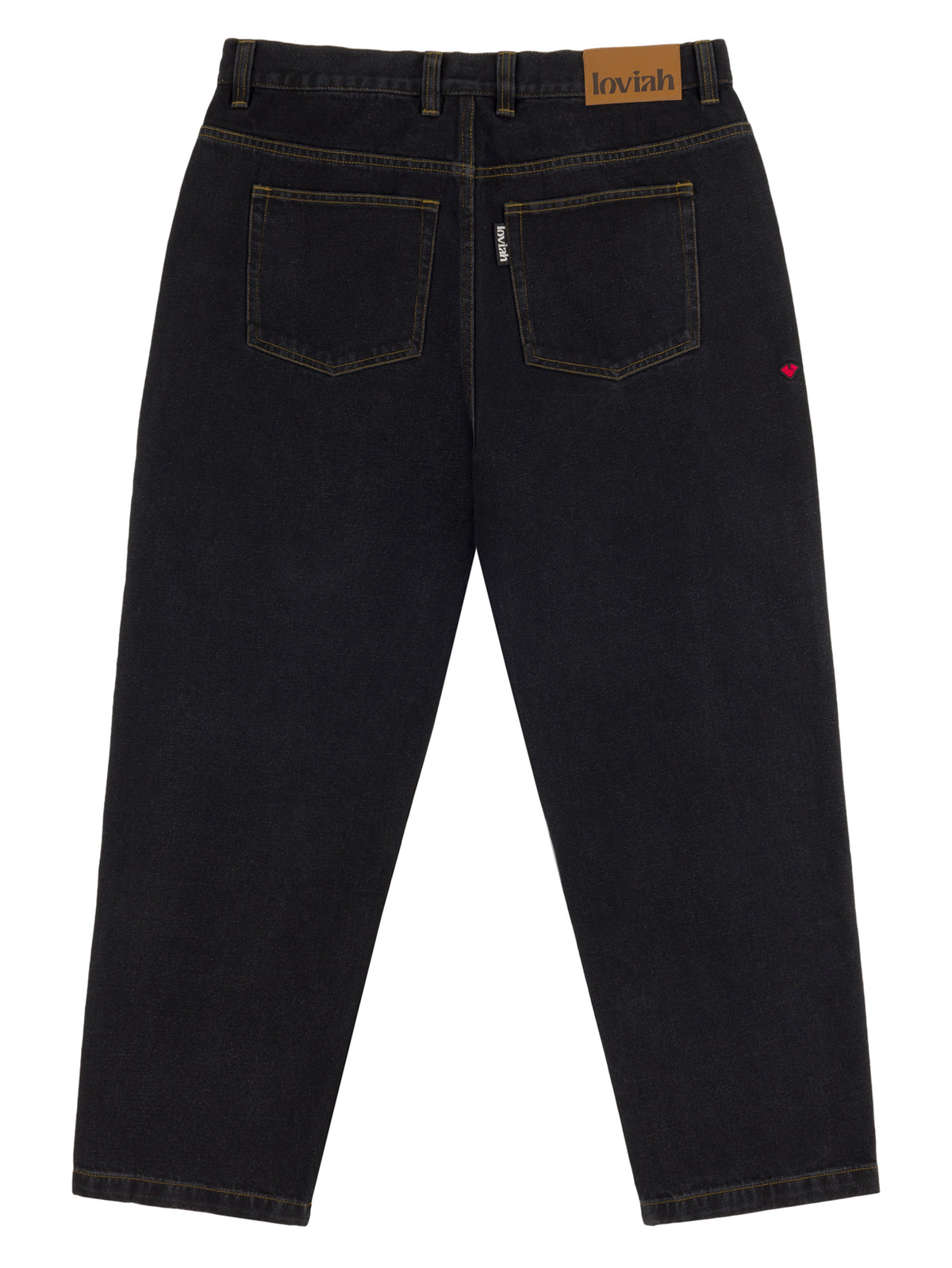 LOVIAH 5 POCKET DENIM PANTS WASHED BLACK