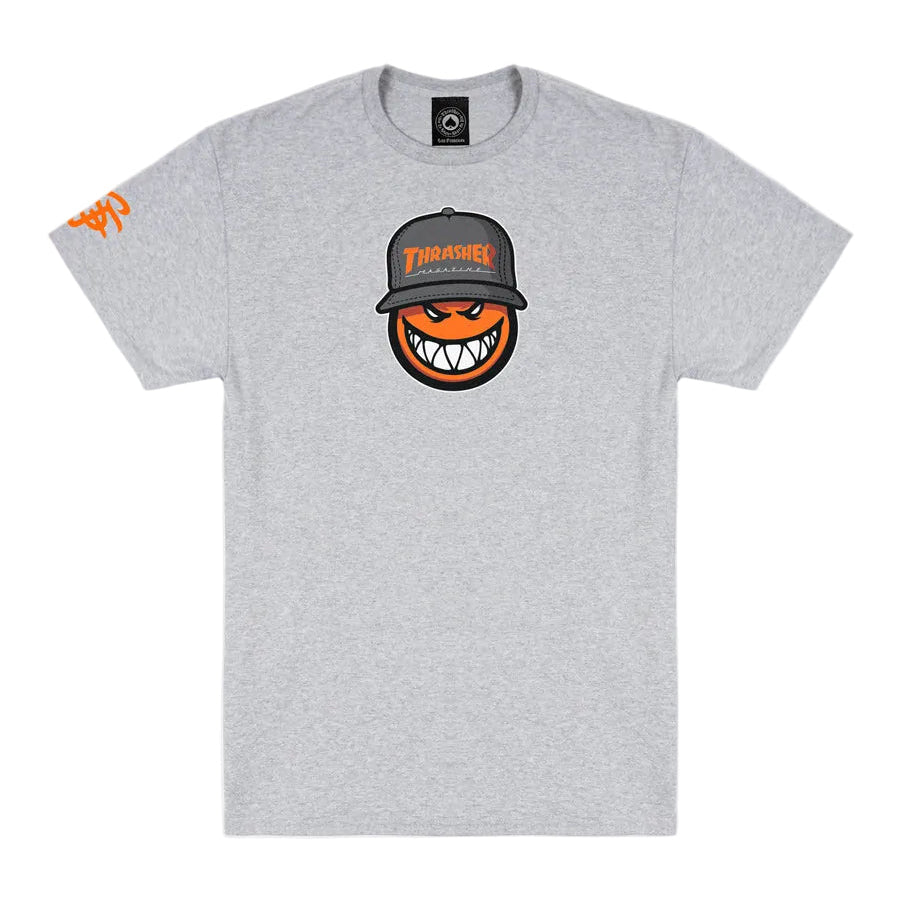 THRASHER X SPITFIRE SF LOC T-SHIRT SPORT GREY