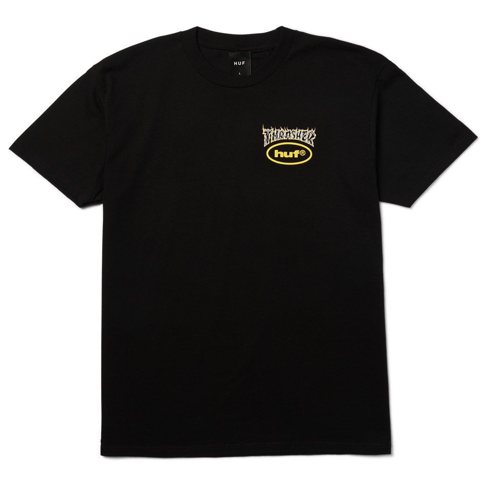 HUF X THRASHER MELTDOWN T-SHIRT BLACK