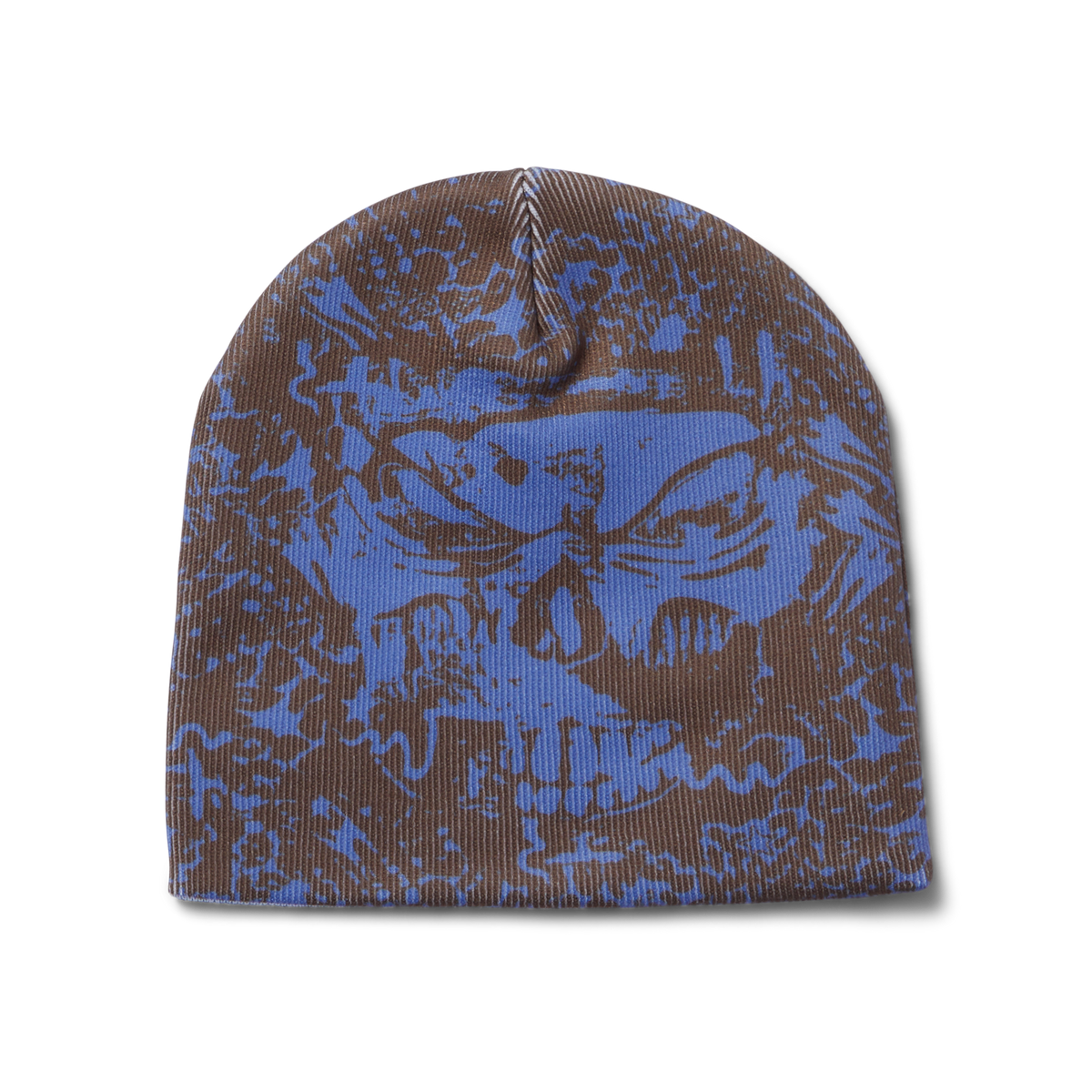 HUF MIA Skull brown beanie with skull graphic on the front