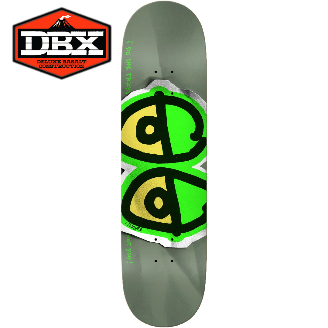 KROOKED DECK DBX CONSTRUCTION EYES GREEN FULL SE (8.25") - The Drive Skateboard Shop