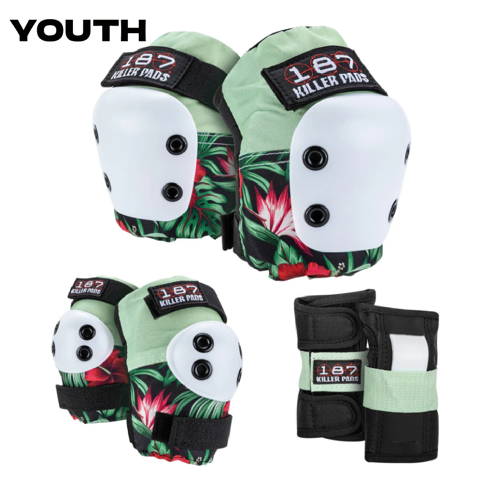 187 KILLER PADS - JUNIOR PAD SET HIBISCUS - The Drive Skateboard Shop
