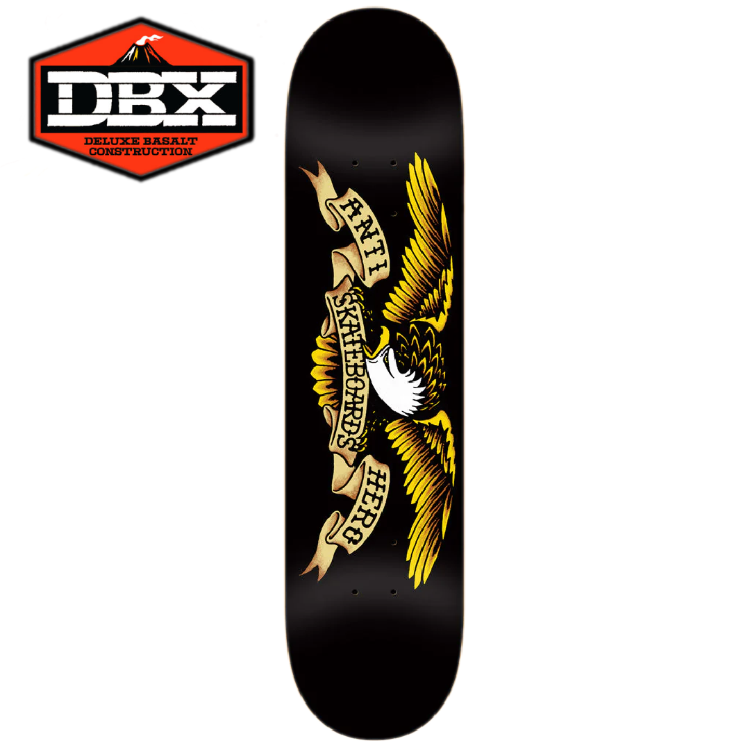 ANTIHERO DECK DBX CONSTRUCTION EAGLE SHORT WHEELBASE BLACK (8.5&quot;) - The Drive Skateboard Shop