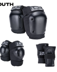 187 KILLER PADS - JUNIOR YOUTH SIX PACK PAD SET BLACK - The Drive Skateboard Shop