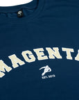 MAGENTA VARCITY TEE NAVY 