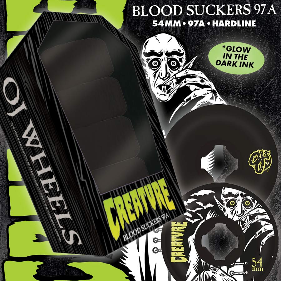 OJ WHEELS X CREATURE COFFIN BOX BLOODSUCKERS 97A BLACK (54MM) - The Drive Skateshop