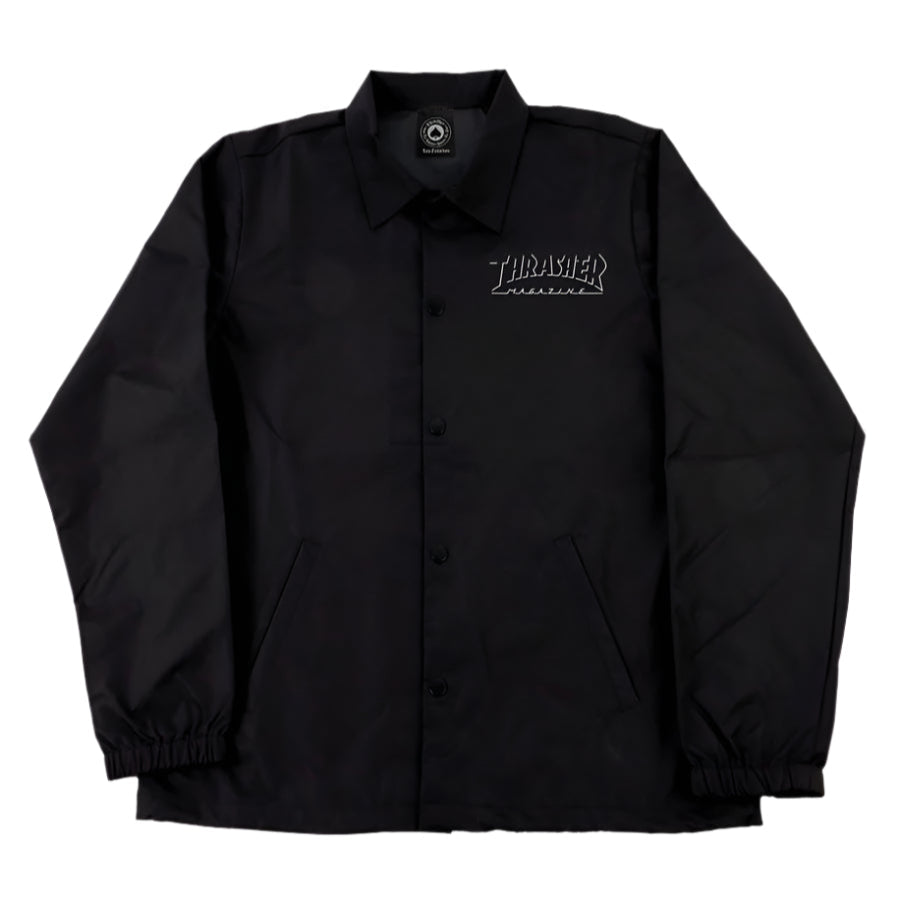 THRASHER SHADOW MAG LOGO COACH JACKET BLACK/BLACK