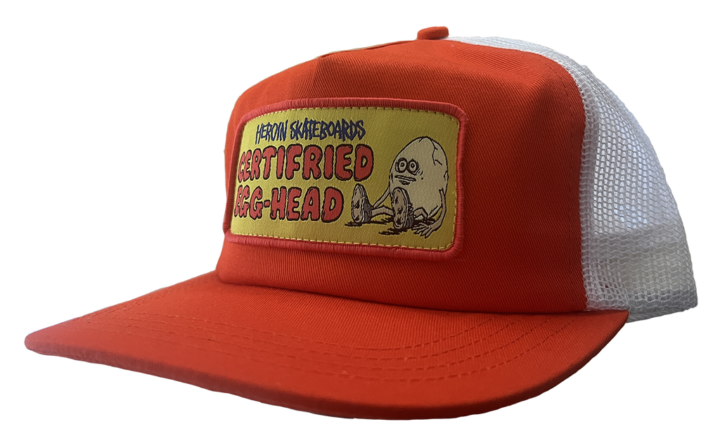 HEROIN CERTIFRIED TRUCKER HAT ORANGE