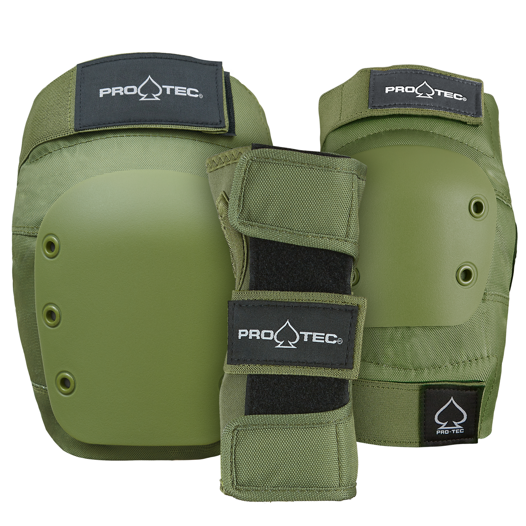 PRO-TEC STREET ADULT 3 PACK PAD SET GREEN - The Drive Skateboard Shop