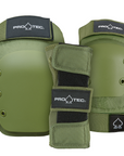 PRO-TEC STREET ADULT 3 PACK PAD SET GREEN - The Drive Skateboard Shop