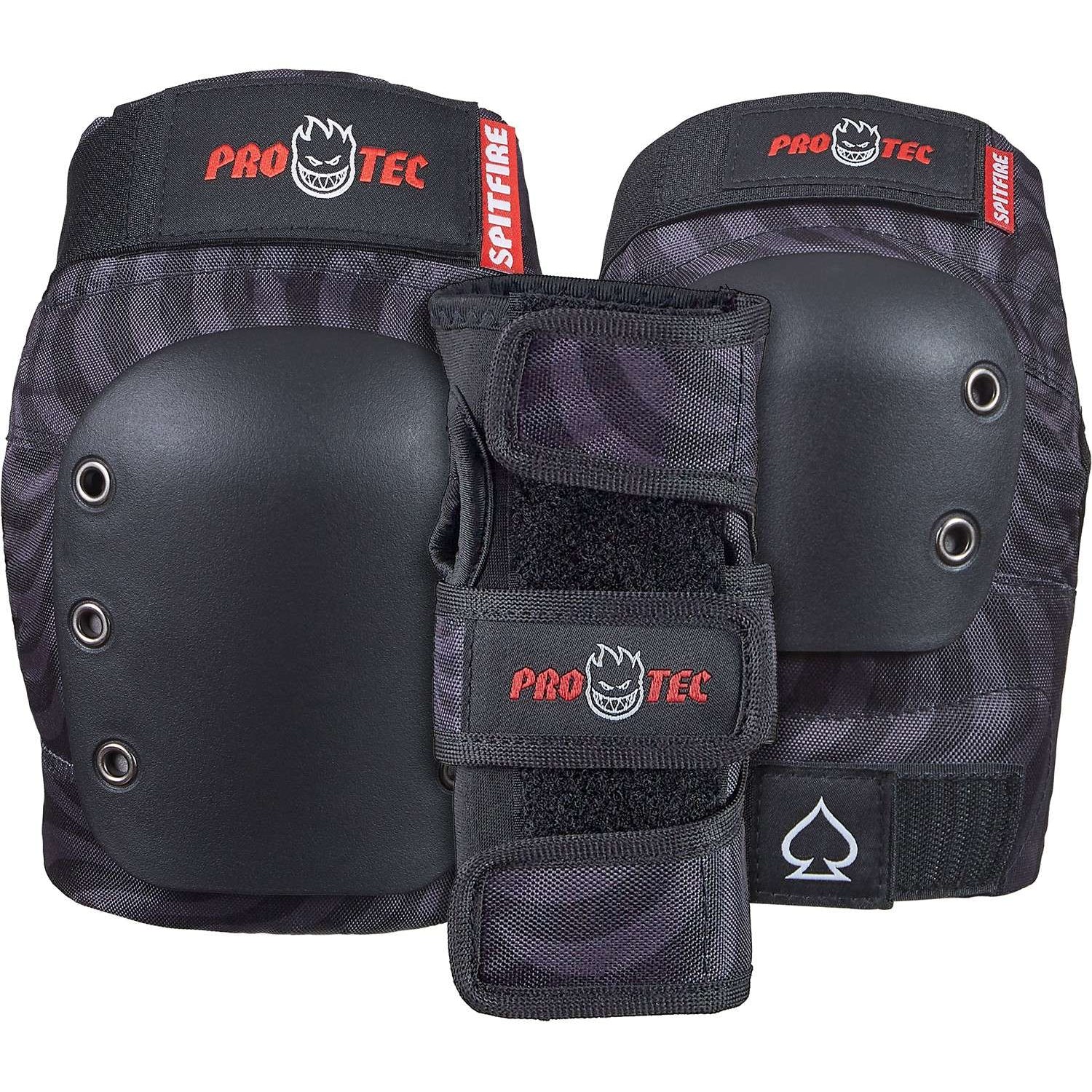 PRO-TEC X SPITFIRE STREET ADULT 3-PACK PAD SET BLACK SWIRL - The Drive Skateboard Shop
