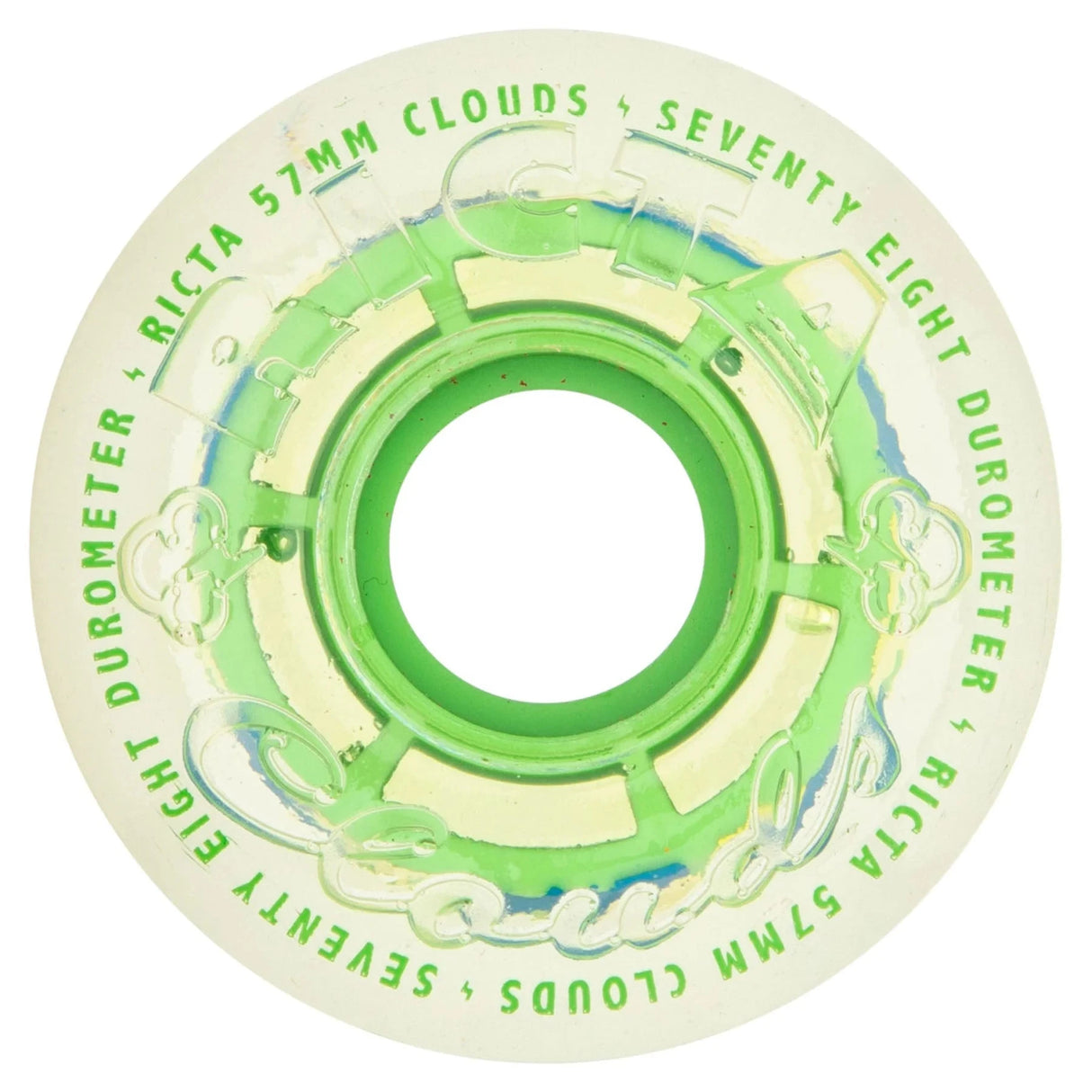 RICTA WHEELS CLOUDS CLEAR SPLATTER CAMO GREEN 78A (57MM)