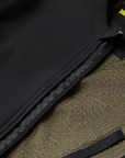 Roark Layover Bomber black jacket with zip front and ribbed trim