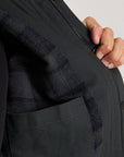 Roark Open Roads waxed canvas jacket in Onyx black, front view with button closure and multiple pockets