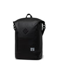 HERSCHEL ROLL TOP BACKPACK BLACK WEATHER RESISTANT