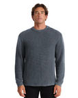 Roark Made to Fade Sweater in Onyx, black knit pullover front view