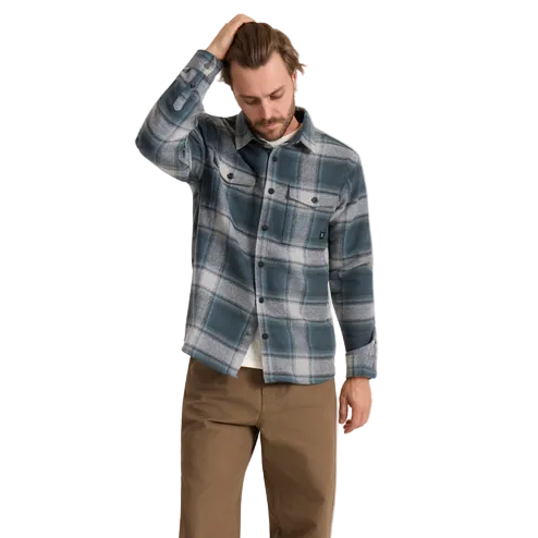 ROARK Nordsman 2.0 dark slate button-up shirt front view