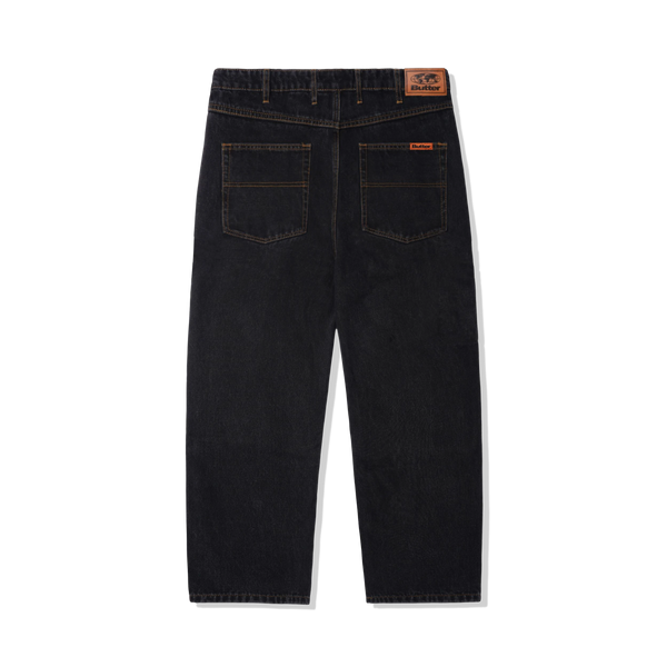 BUTTER relaxed denim jeans in washed black, full-length pants with a comfortable loose fit