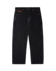 Butter relaxed denim jeans in washed black, full-length pants with a casual fit