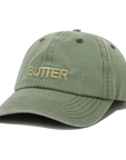 BUTTER washed army ripstop rounded logo 6-panel cap with curved brim