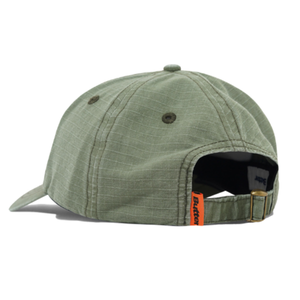 Butter washed army ripstop 6-panel cap with rounded logoើម្ប