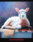SCI-FI FANTASY LAMB T-SHIRT BLACK