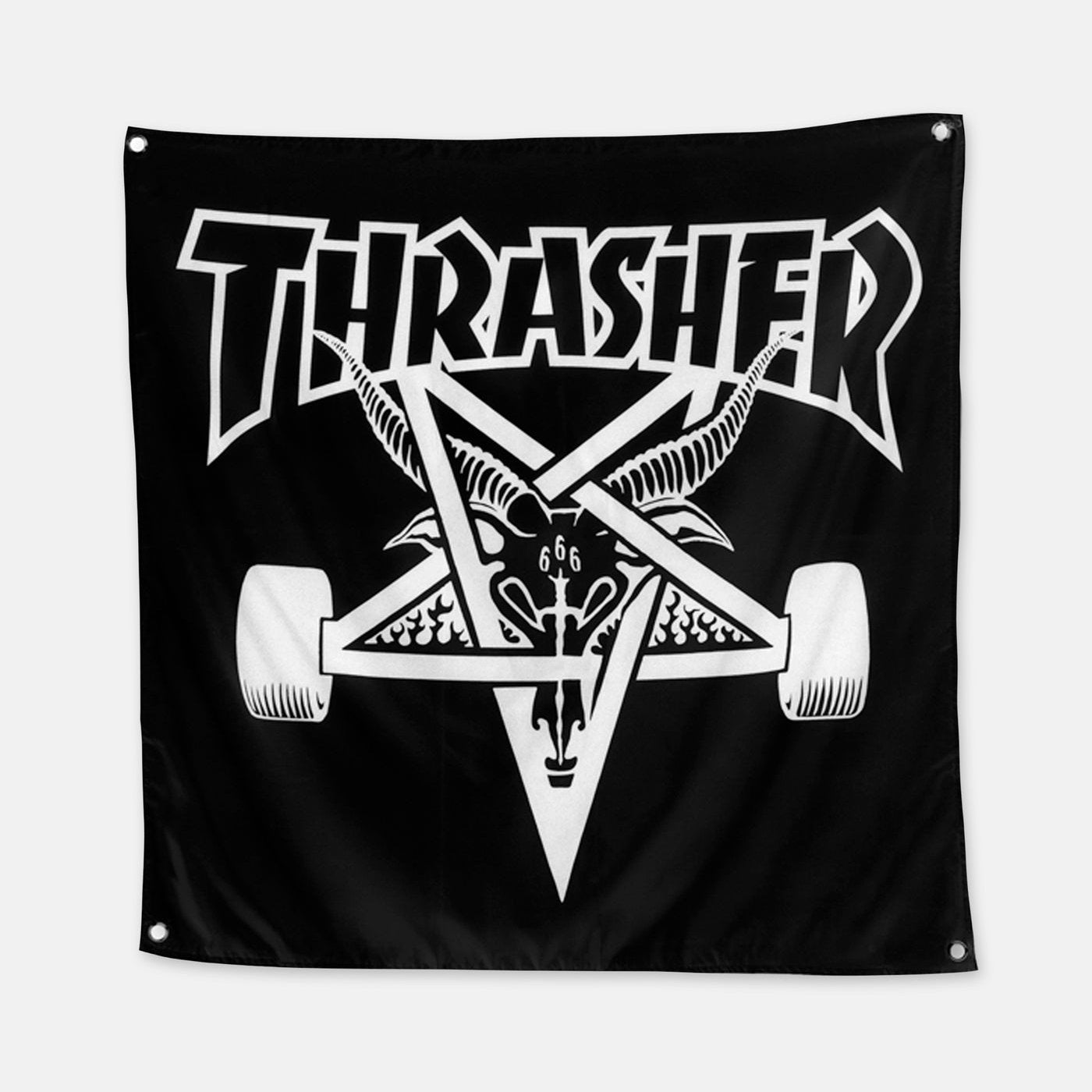 THRASHER SKATE GOAT CLOTH BANNER BLACK