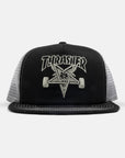 THRASHER EMBROIDERED SKATE GOAT MESH CAP BLACK/GREY - The Drive Skateboard Shop