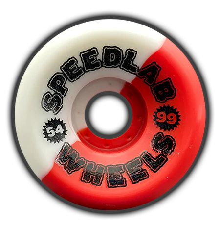 SPEEDLAB WHEELS JASON ADAMS RED/WHITE SPLIT 99A (54MM) - The Drive Skateboard Shop