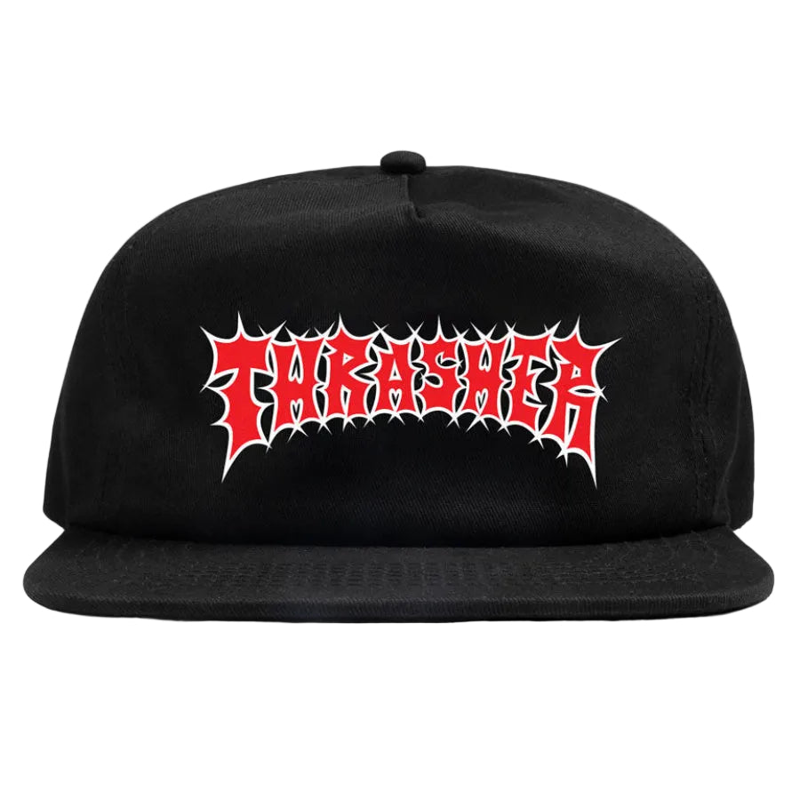 THRASHER SPIKEY SNAPBACK HAT BLACK