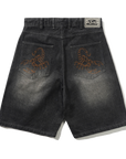 BUTTER BAGGY DENIM SHORTS SLUB BLACK