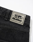 BUTTER BAGGY DENIM SHORTS SLUB BLACK