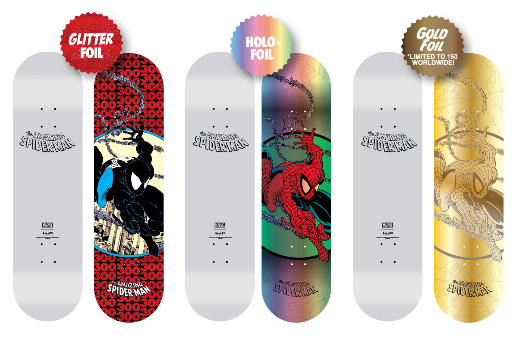 HUF X SPIDER MAN ISSUE 300 BLIND BAG DECKS (8.25&quot;) - The Drive Skateboard Shop